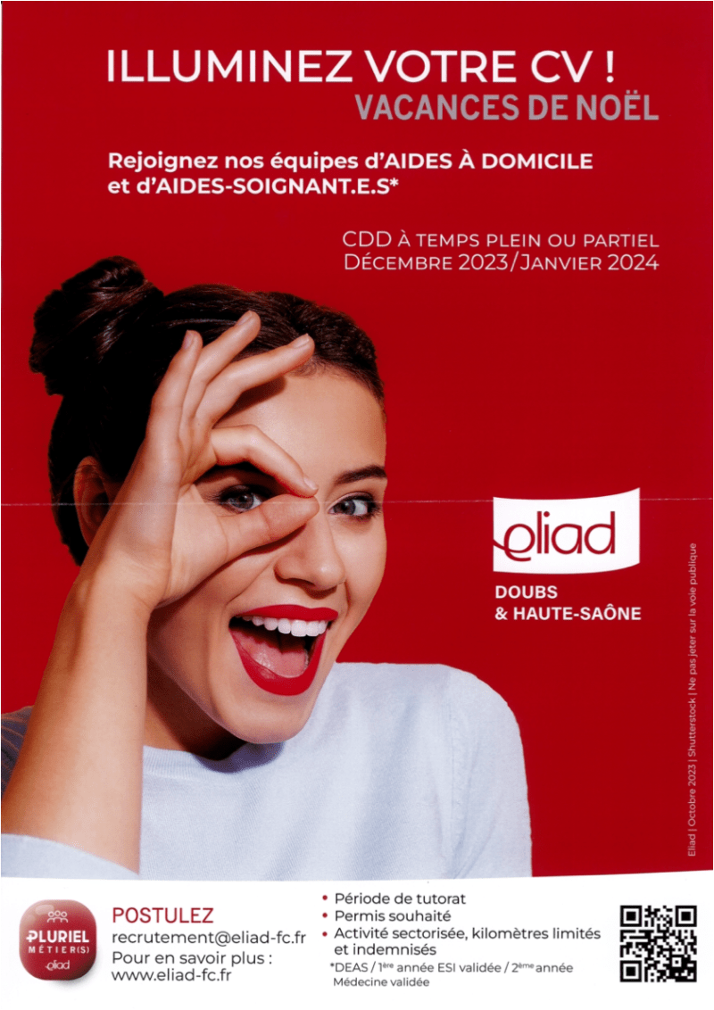 Eliad Eliad recrute dans le Doubs et La Haute-Saône.